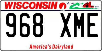 WI license plate 968XME