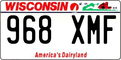 WI license plate 968XMF
