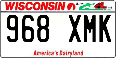 WI license plate 968XMK