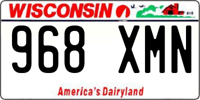 WI license plate 968XMN