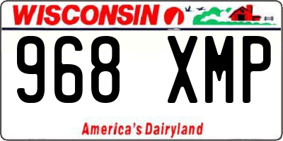 WI license plate 968XMP