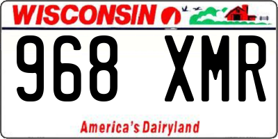 WI license plate 968XMR