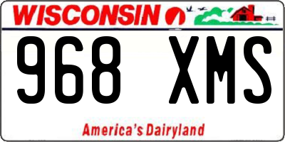 WI license plate 968XMS