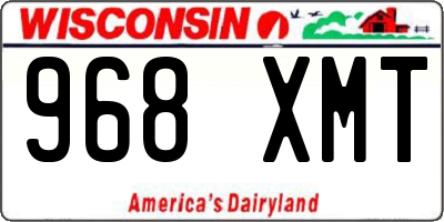WI license plate 968XMT