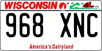 WI license plate 968XNC