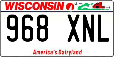 WI license plate 968XNL