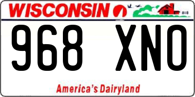 WI license plate 968XNO