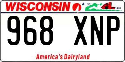 WI license plate 968XNP