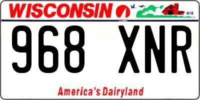 WI license plate 968XNR