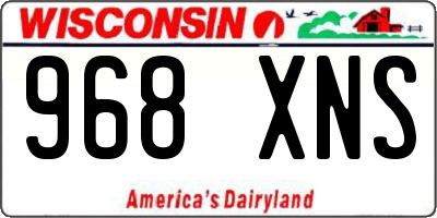 WI license plate 968XNS
