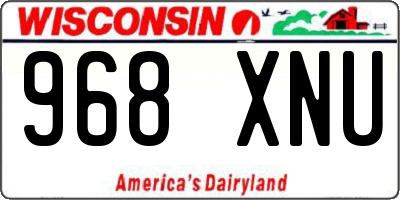 WI license plate 968XNU