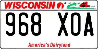 WI license plate 968XOA