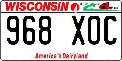 WI license plate 968XOC