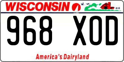 WI license plate 968XOD