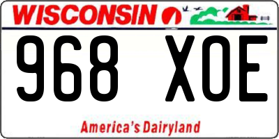 WI license plate 968XOE