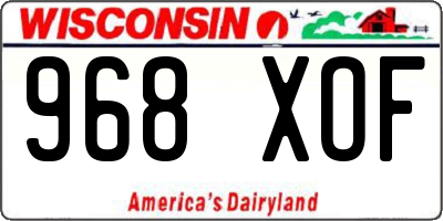 WI license plate 968XOF