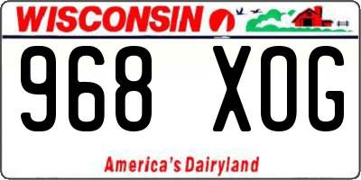WI license plate 968XOG
