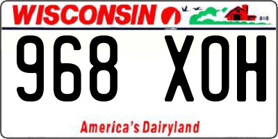 WI license plate 968XOH