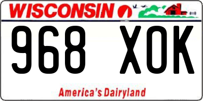 WI license plate 968XOK