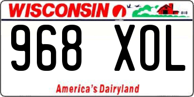 WI license plate 968XOL