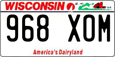 WI license plate 968XOM