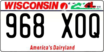 WI license plate 968XOQ