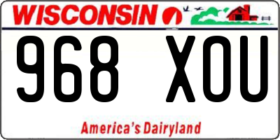 WI license plate 968XOU