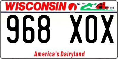 WI license plate 968XOX
