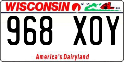 WI license plate 968XOY