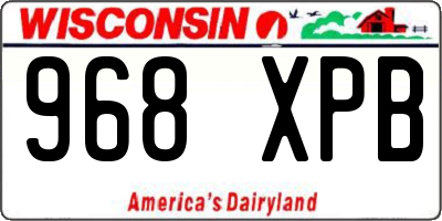 WI license plate 968XPB