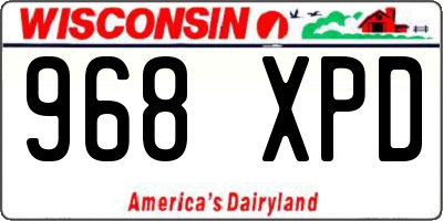 WI license plate 968XPD