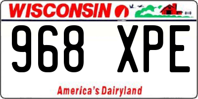 WI license plate 968XPE