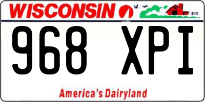WI license plate 968XPI