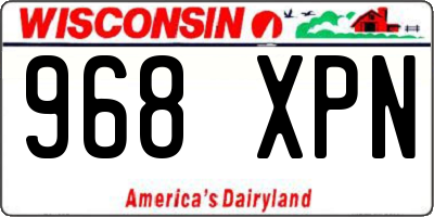 WI license plate 968XPN