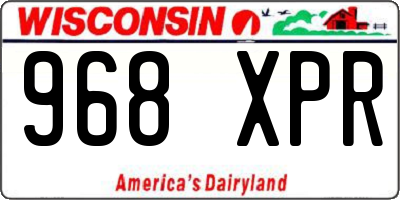WI license plate 968XPR