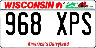 WI license plate 968XPS