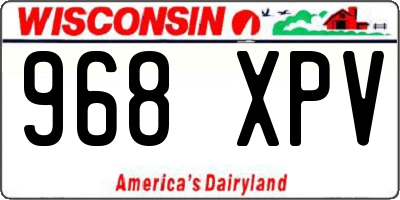 WI license plate 968XPV
