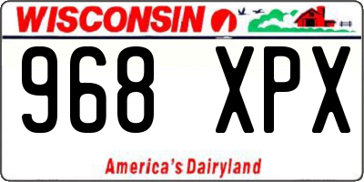 WI license plate 968XPX