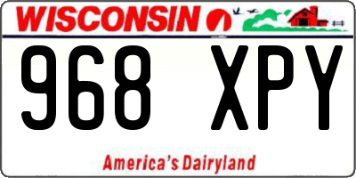 WI license plate 968XPY