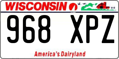 WI license plate 968XPZ