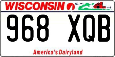 WI license plate 968XQB