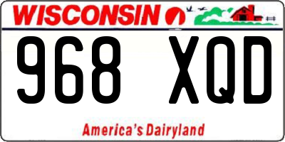 WI license plate 968XQD