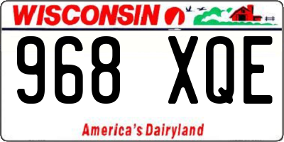WI license plate 968XQE