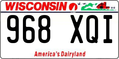 WI license plate 968XQI