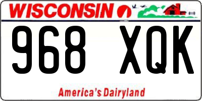WI license plate 968XQK