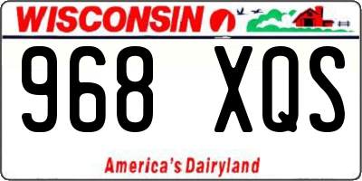 WI license plate 968XQS