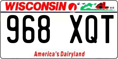WI license plate 968XQT