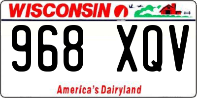 WI license plate 968XQV