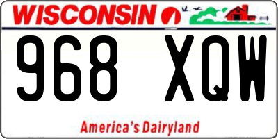 WI license plate 968XQW