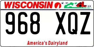 WI license plate 968XQZ